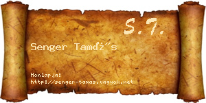Senger Tamás névjegykártya